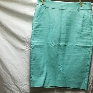 Jcrew Turquoise Pencil Skirt